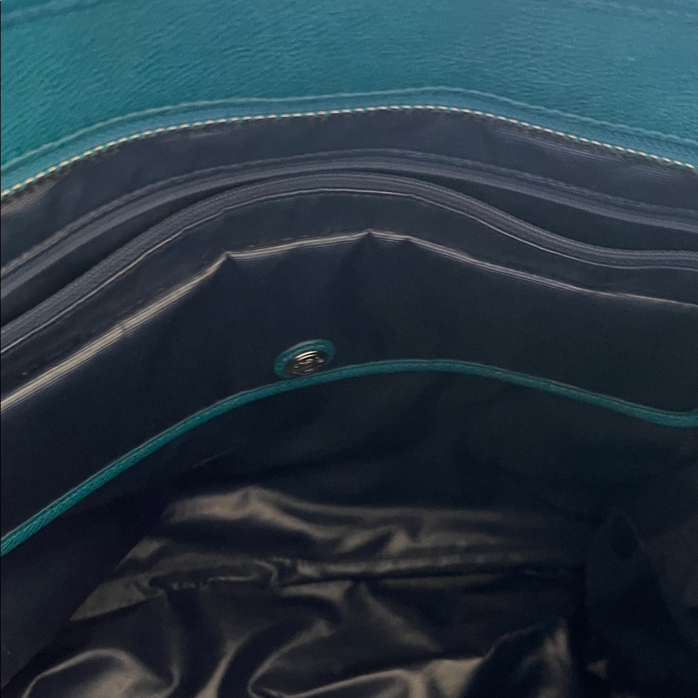 Coach Teal Leather Bag - Baby Bag or Work - Picture 3 of 11